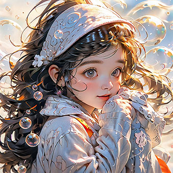 油画人物 女生 可爱 头像 背景