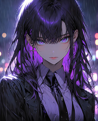 动漫 女生 霸气  炫酷 暗黑 背景 头像